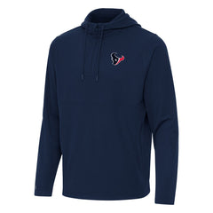 Houston Texans Antigua Connected Quarter-Zip Pullover Hoodie - Navy Hoodies