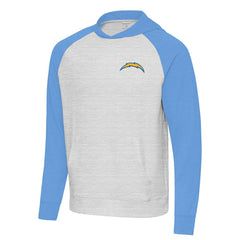 Los Angeles Chargers Antigua Urgent Pullover Hoodie - Powder Blue/Gray Hoodies