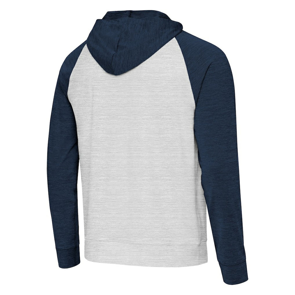 Chicago Bears Antigua Urgent Pullover Hoodie - Heather Navy/Gray Hoodies