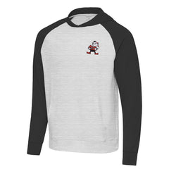 Cleveland Browns Antigua Urgent Pullover Hoodie - Black/Heather Gray Hoodies