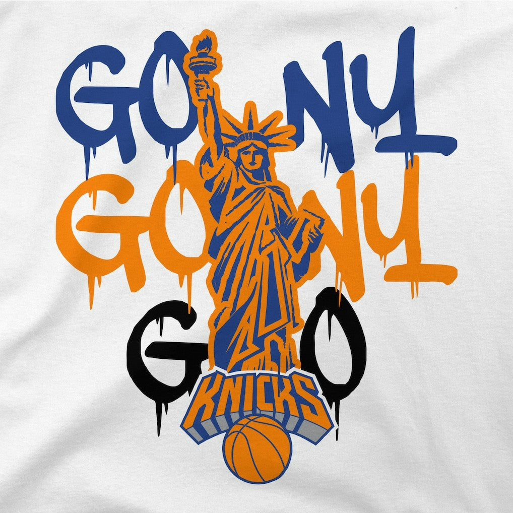 New York Knicks Stadium Essentials Unisex Oversized Go NY Go T-Shirt White outlet