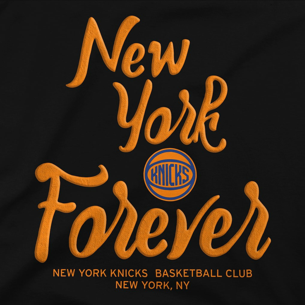 New York Knicks Stadium Essentials Unisex Oversized Forever NYC T-Shirt Black outlet