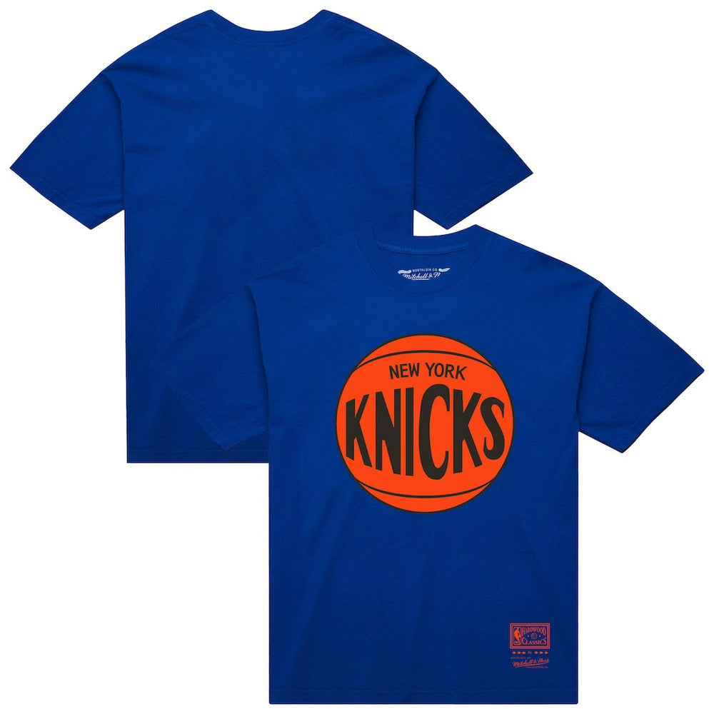 New York Knicks Unisex Hardwood Classics MVP Logo T-Shirt Blue - Mitchell & Ness outlet