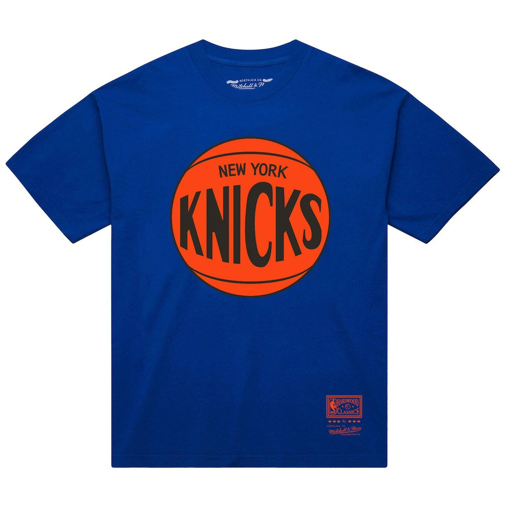 New York Knicks Unisex Hardwood Classics MVP Logo T-Shirt Blue - Mitchell & Ness outlet