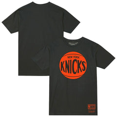 New York Knicks Unisex Hardwood Classics MVP Logo T-Shirt Heather Charcoal - Mitchell & Ness