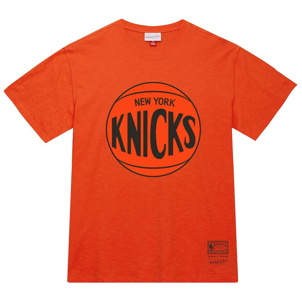 New York Knicks Unisex Hardwood Classics MVP Logo T-Shirt Orange - Mitchell & Ness