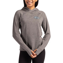 Baltimore Ravens Cutter & Buck Women's Tonal Logo Adapt Knit Recycled Raglan Pullover Hoodie - Heather Charcoal Hoodies
