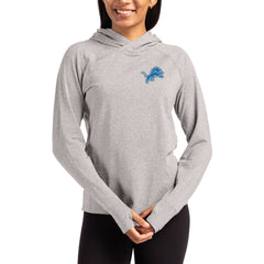 Detroit Lions Cutter & Buck Women's Primary Logo Adapt Knit Recycled Raglan Pullover Hoodie - Heather Gray Hoodies