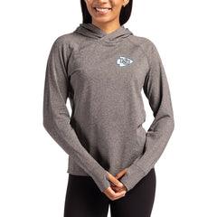 Kansas City Chiefs Cutter & Buck Women's Tonal Logo Adapt Knit Recycled Raglan Pullover Hoodie - Heather Charcoal Hoodies