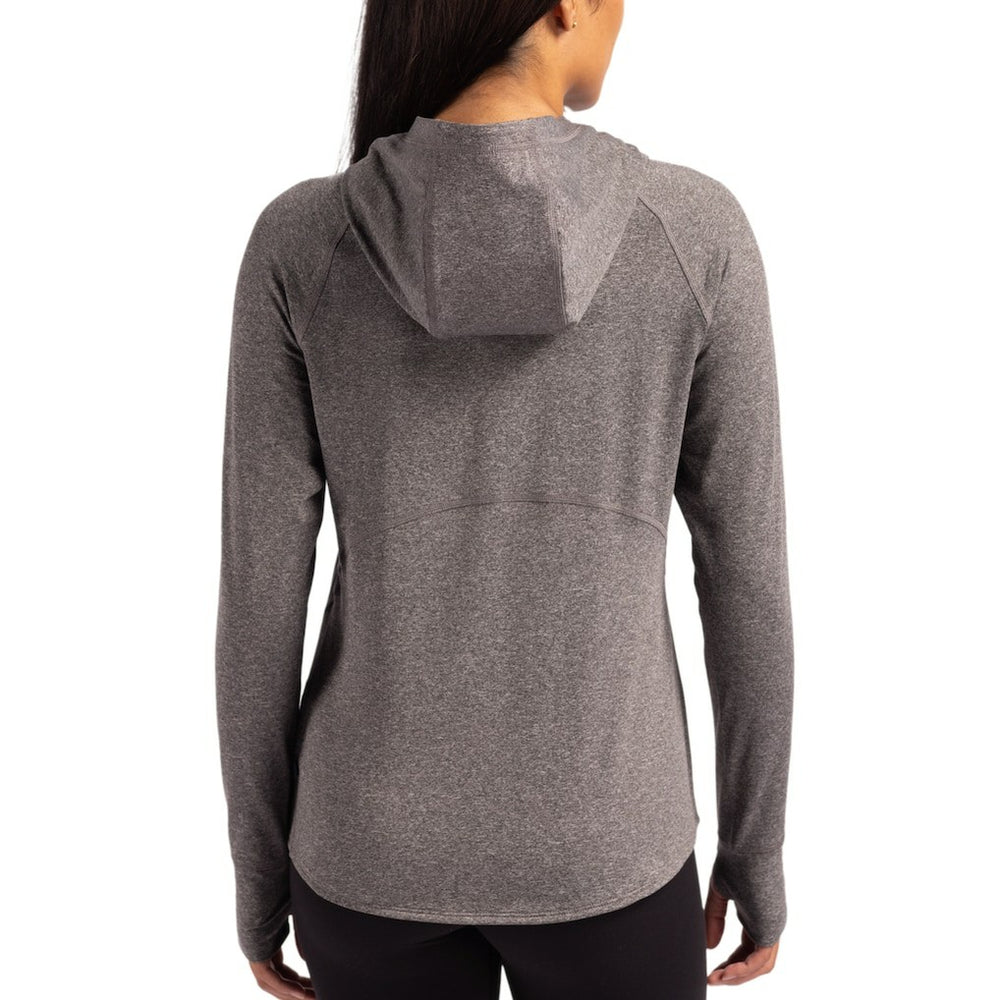 Philadelphia Eagles Cutter & Buck Women's Tonal Logo Adapt Knit Recycled Raglan Pullover Hoodie - Heather Charcoal Hoodies