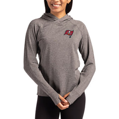 Tampa Bay Buccaneers Cutter & Buck Women's Primary Logo Adapt Knit Recycled Raglan Pullover Hoodie - Heather Charcoal Hoodies