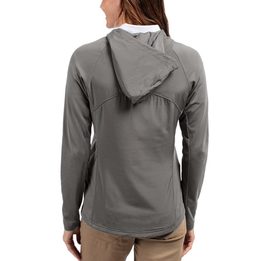 Indianapolis Colts Cutter & Buck Women's Adapt Eco Knit Hybrid Recycled Raglan Full-Zip Hoodie Jacket - Gray Hoodies