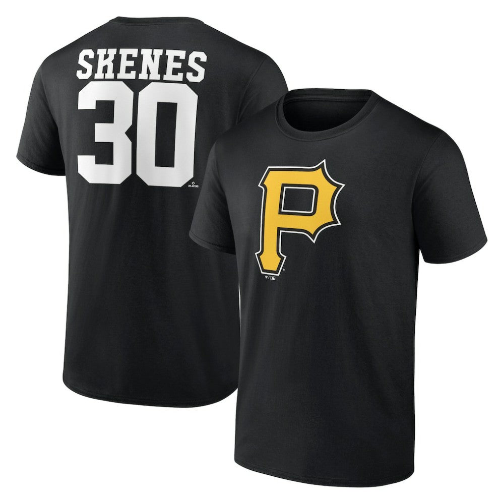 Paul Skenes Pittsburgh Pirates Player Name & Number T-Shirt - Black T-shirts