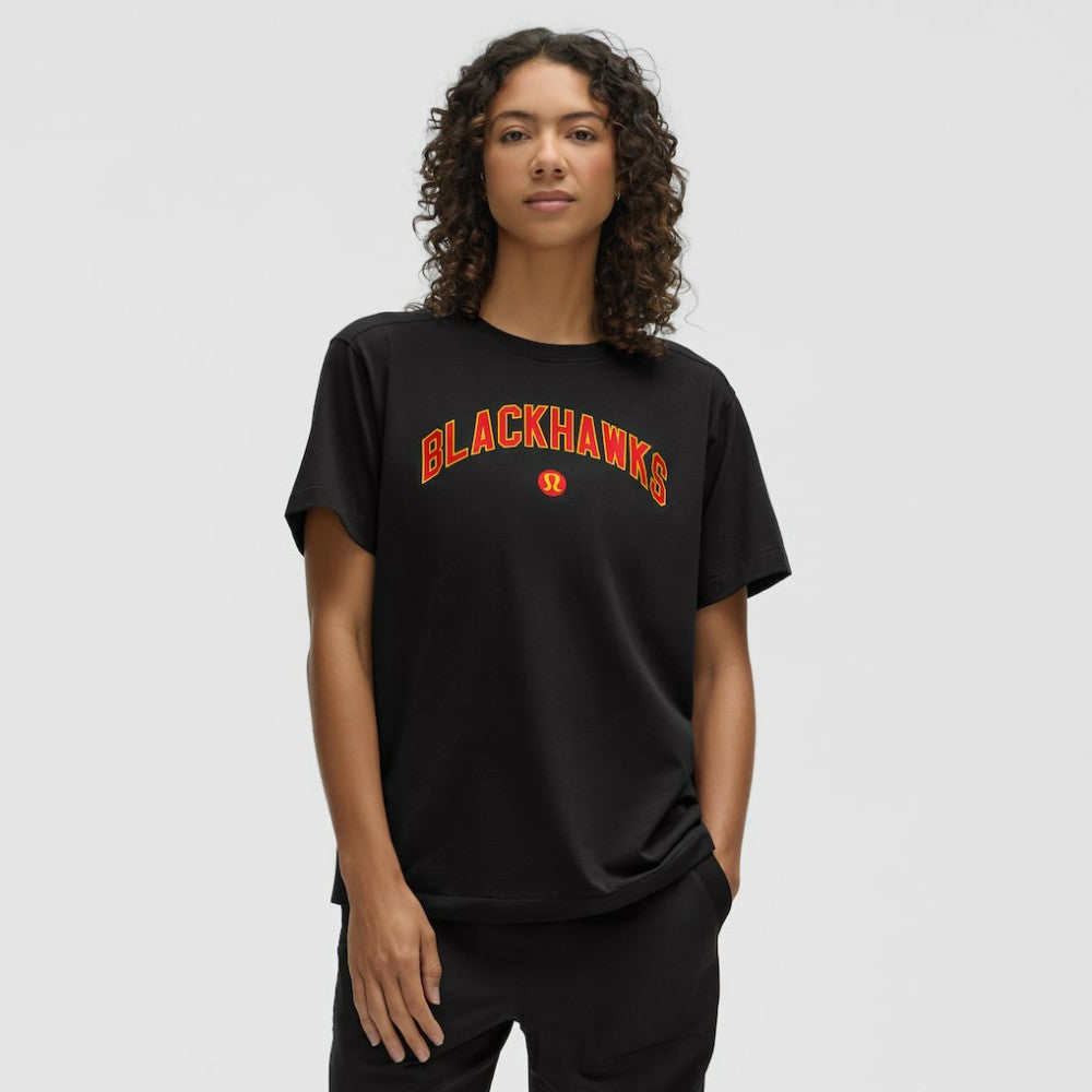 Chicago Blackhawks lululemon Women's All Yours Organic Cotton T-Shirt - Black | US 203169855