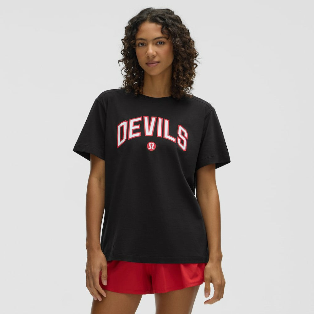 New Jersey Devils lululemon Women's All Yours Organic Cotton T-Shirt - Black | US 203169859