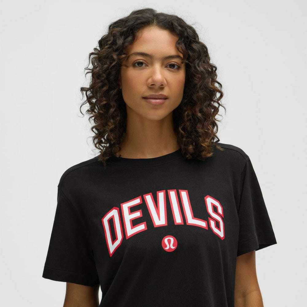 New Jersey Devils lululemon Women's All Yours Organic Cotton T-Shirt - Black | US 203169859