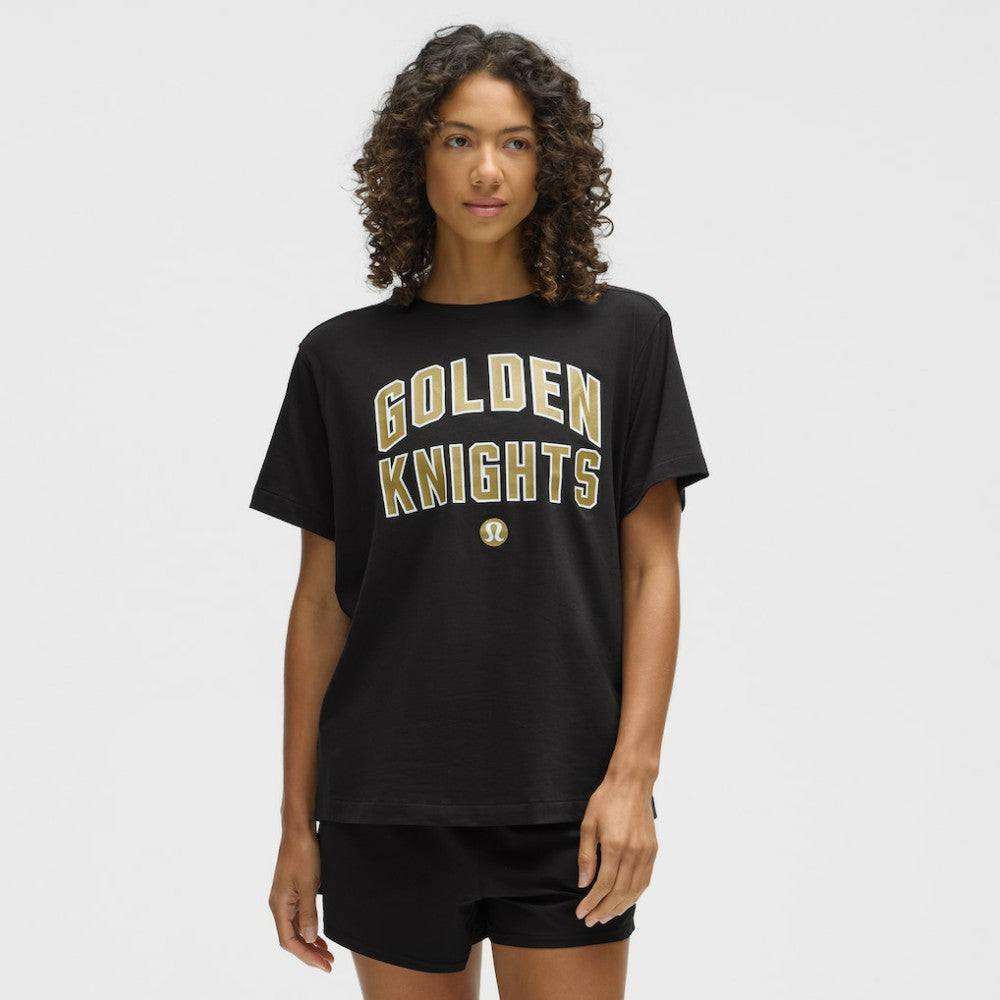 Vegas Golden Knights lululemon Women's All Yours Organic Cotton T-Shirt - Black | US 203169866