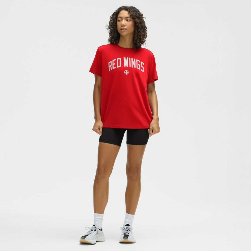 Detroit Red Wings lululemon Women's All Yours Organic Cotton T-Shirt - True Red | US 203169873