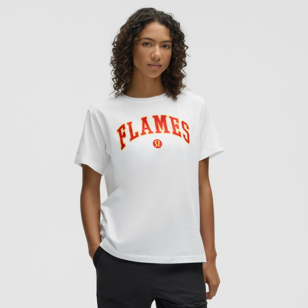 Calgary Flames lululemon Women's All Yours Organic Cotton T-Shirt - White | US 203169877