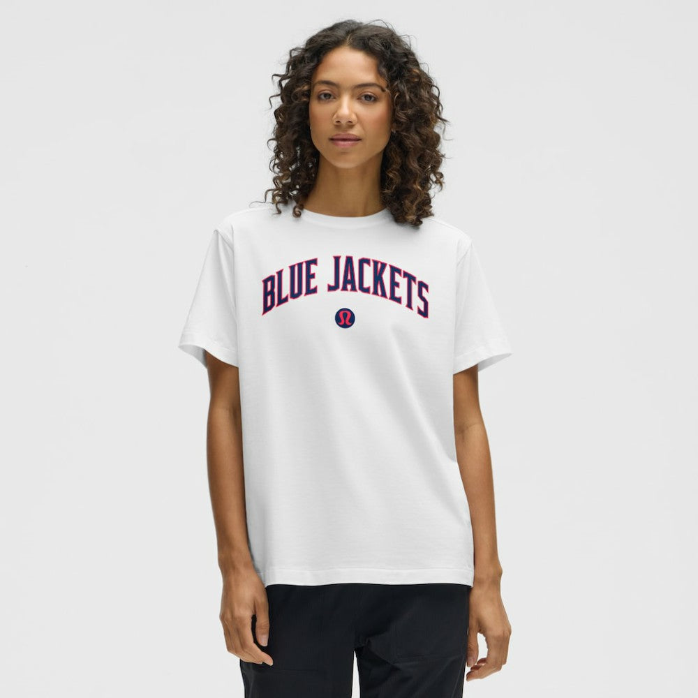 Columbus Blue Jackets lululemon Women's All Yours Organic Cotton T-Shirt - White | US 203169878