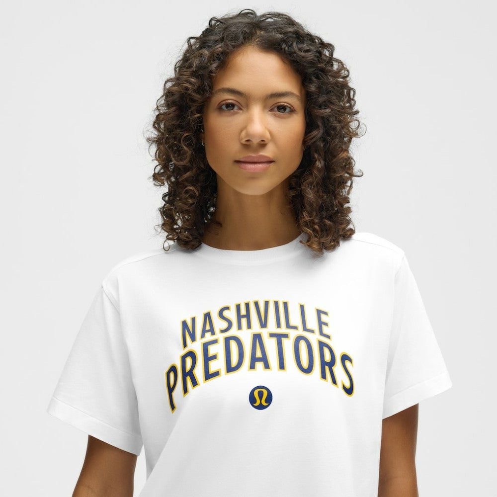 Nashville Predators lululemon Women's All Yours Organic Cotton T-Shirt - White | US 203169883