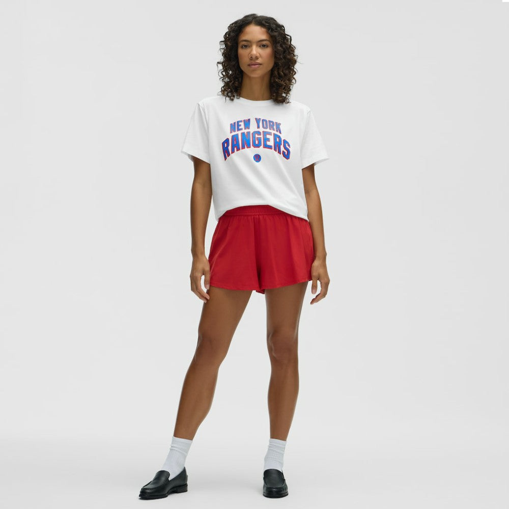 New York Rangers lululemon Women's All Yours Organic Cotton T-Shirt - White | US 203169885