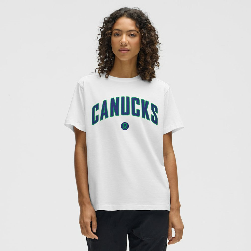 Vancouver Canucks lululemon Women's All Yours Organic Cotton T-Shirt - White | US 203169889