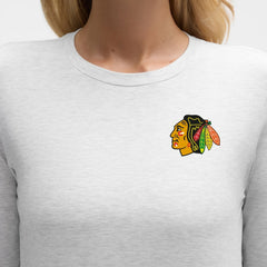 Chicago Blackhawks lululemon Women's Love Long Sleeve T-Shirt - Heathered Core Ultra Light Grey | US 203169986