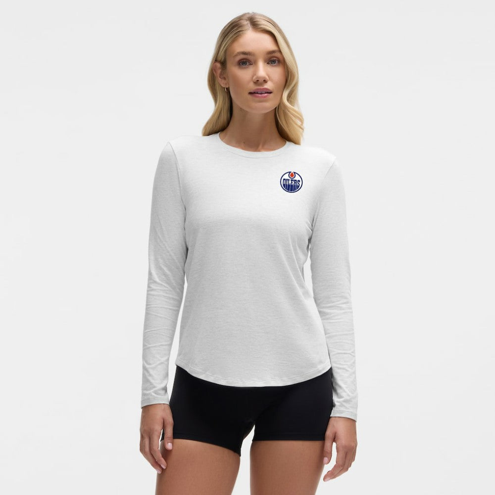 Edmonton Oilers lululemon Women's Love Long Sleeve T-Shirt - Heathered Core Ultra Light Grey | US 203169990