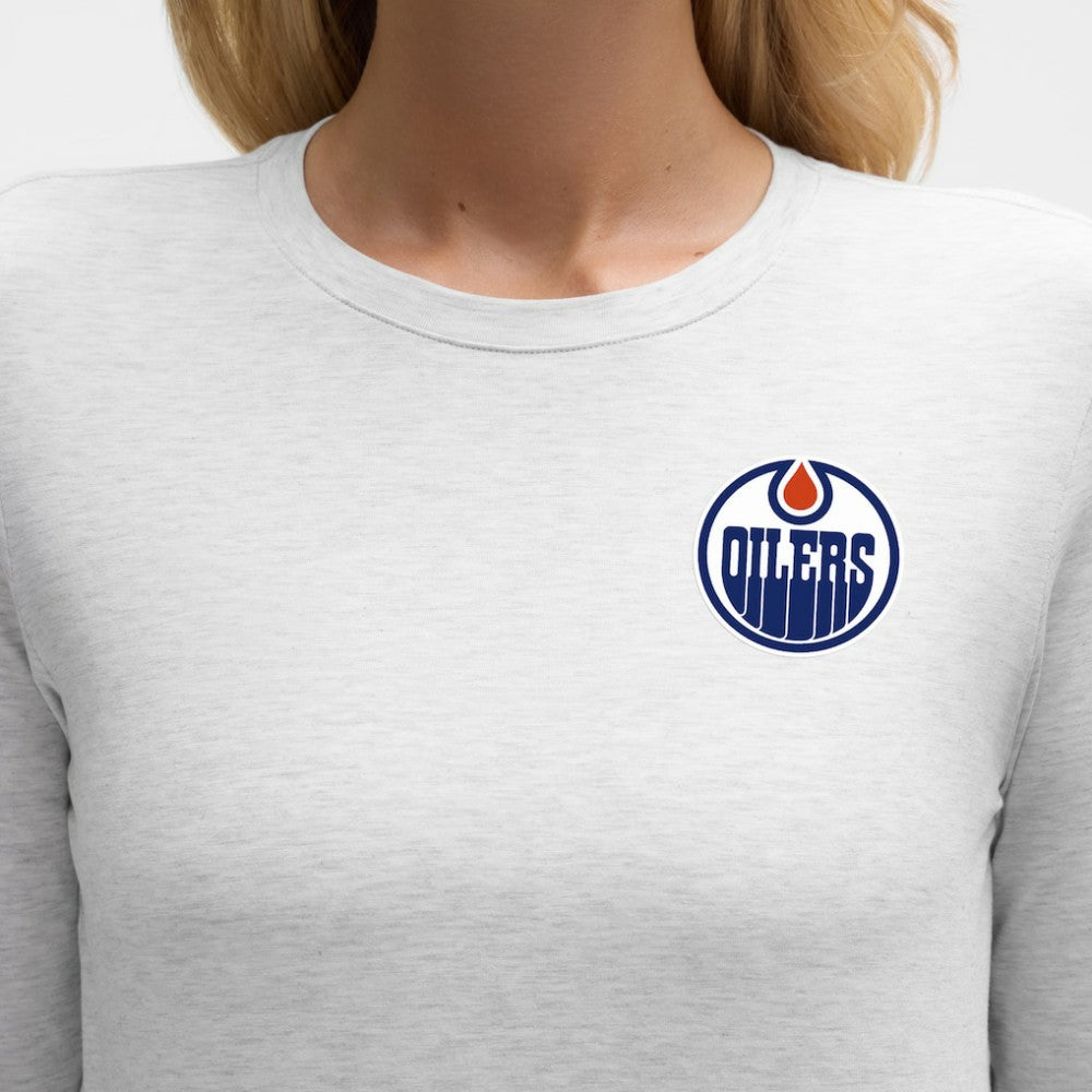 Edmonton Oilers lululemon Women's Love Long Sleeve T-Shirt - Heathered Core Ultra Light Grey | US 203169990