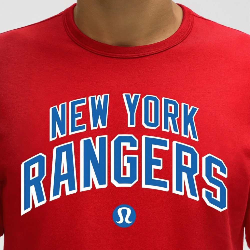 New York Rangers lululemon Organic Cotton Classic-Fit T-Shirt - True Red | US 203170064