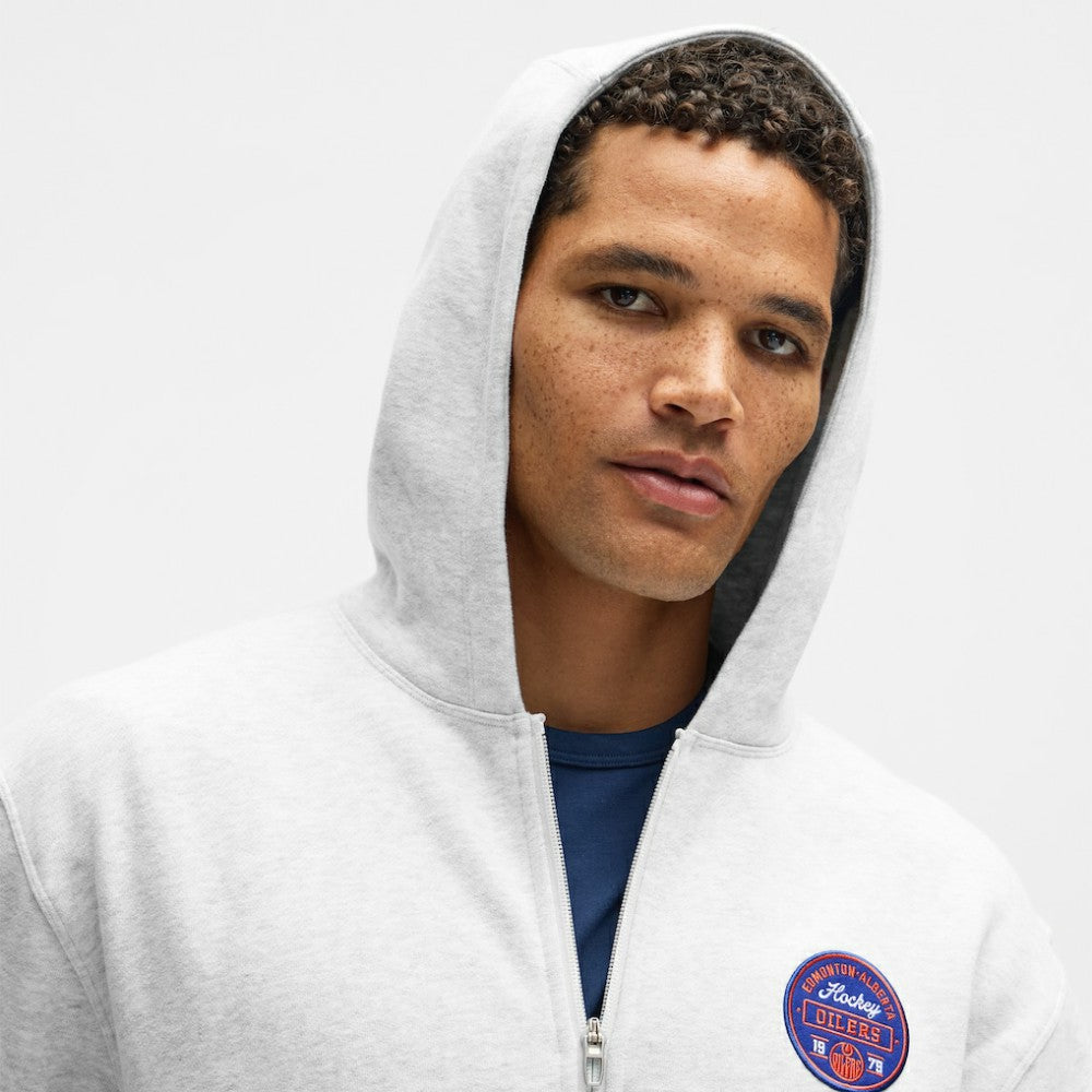 Edmonton Oilers lululemon Steady State Full-Zip Hoodie - Heathered Core Ultra Light Grey | US 203170182