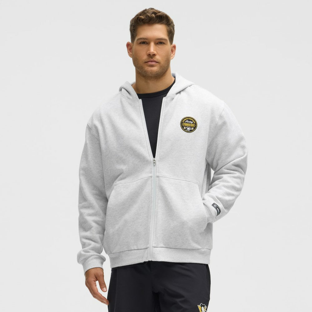 Pittsburgh Penguins lululemon Steady State Full-Zip Hoodie - Heathered Core Ultra Light Grey | US 203170193