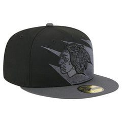Chicago Blackhawks New Era Spikes 59FIFTY Fitted Hat - Black | US 203170279