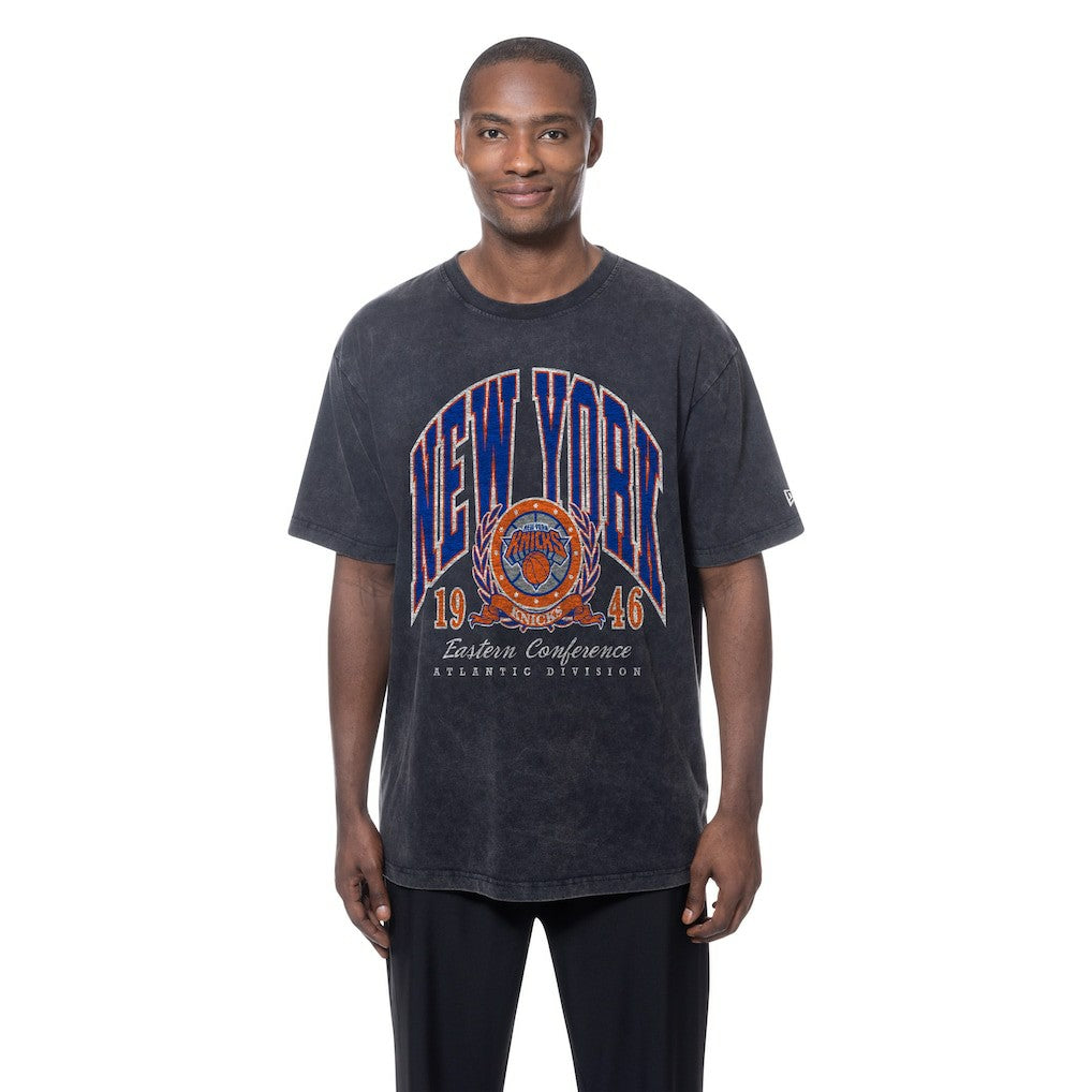 New York Knicks Sport Classics Mineral Washed T-Shirt Black - New Era
