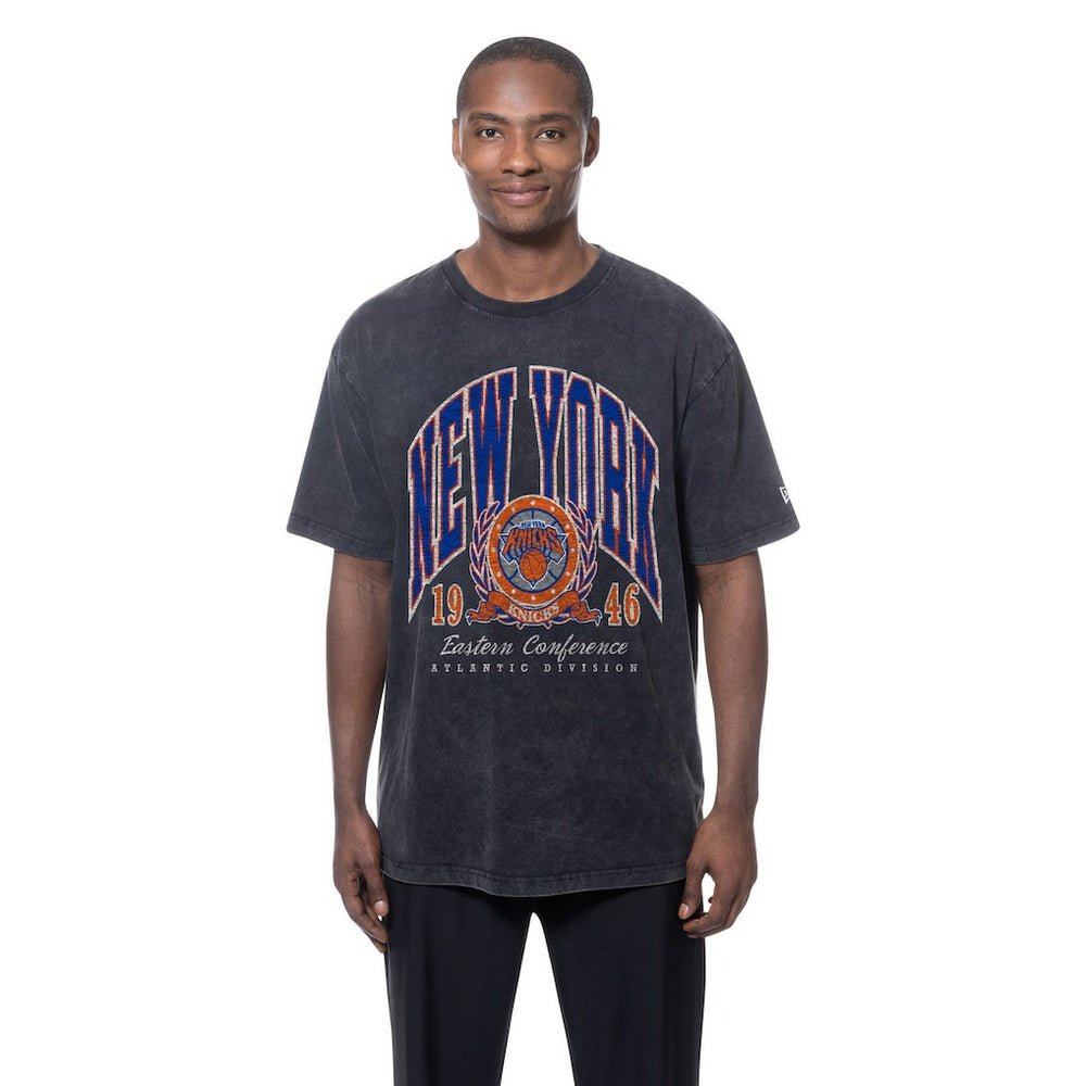 New York Knicks Sport Classics Mineral Washed T-Shirt Black - New Era