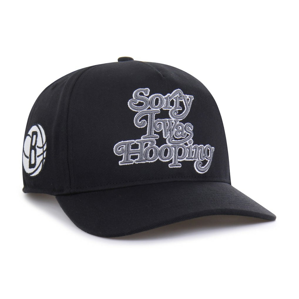 Brooklyn Nets Brand Seen by '47 Sorry I Was Hooping Hitch Adjustable Hat Black - 47 brand
