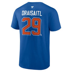 Leon Draisaitl Edmonton Oilers Fanatics Authentic Stack Name & Number T-Shirt - Royal | US 203171120