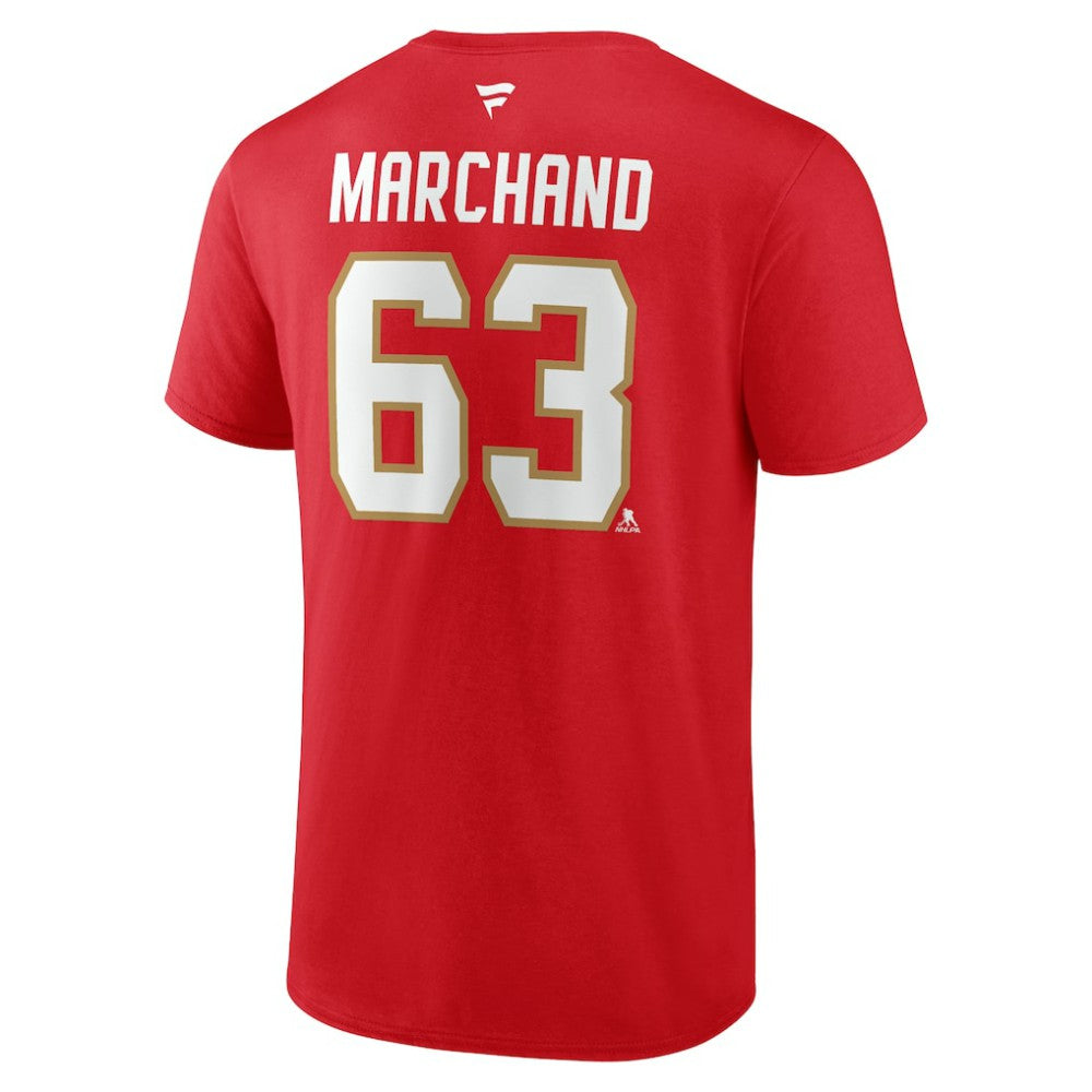 Brad Marchand Florida Panthers Fanatics Authentic Stack Name & Number T-Shirt - Red | US 203171121