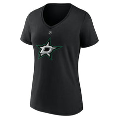 Mikko Rantanen Dallas Stars Fanatics Women's Authentic Stack Name & Number V-Neck T-Shirt - Black | US 203171125