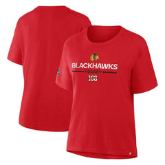Chicago Blackhawks Fanatics Women's Centennial Celebration T-Shirt - Red | US 203171195