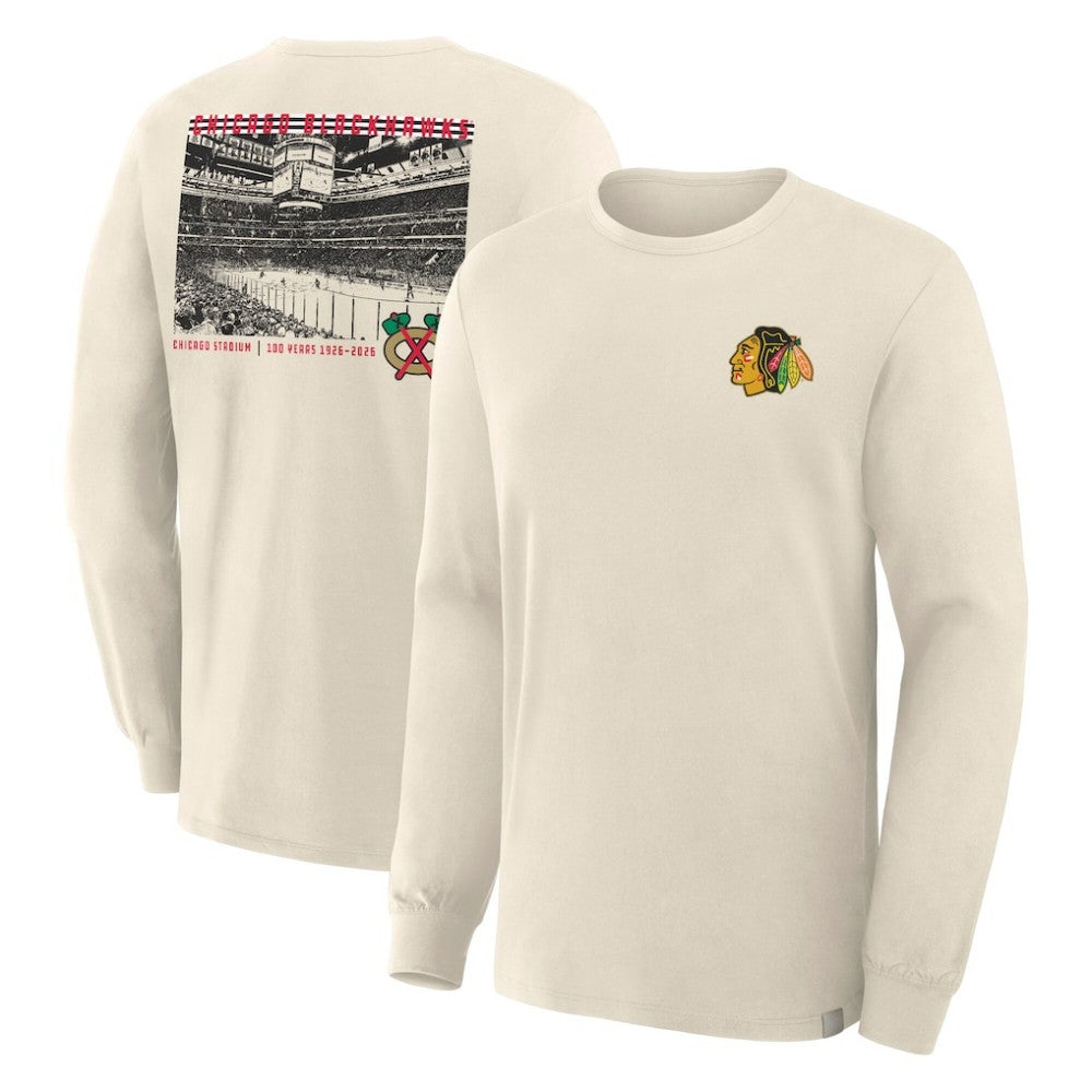 Chicago Blackhawks Fanatics Centennial Legacy Long Sleeve T-Shirt - Beige | US 203171263