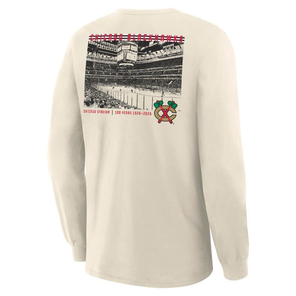 Chicago Blackhawks Fanatics Centennial Legacy Long Sleeve T-Shirt - Beige | US 203171263