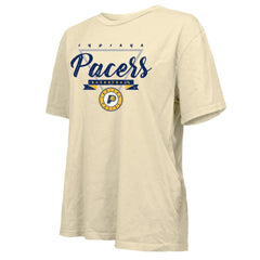 Indiana Pacers Majestic Threads Women's Oversized T-Shirt Cream outlet