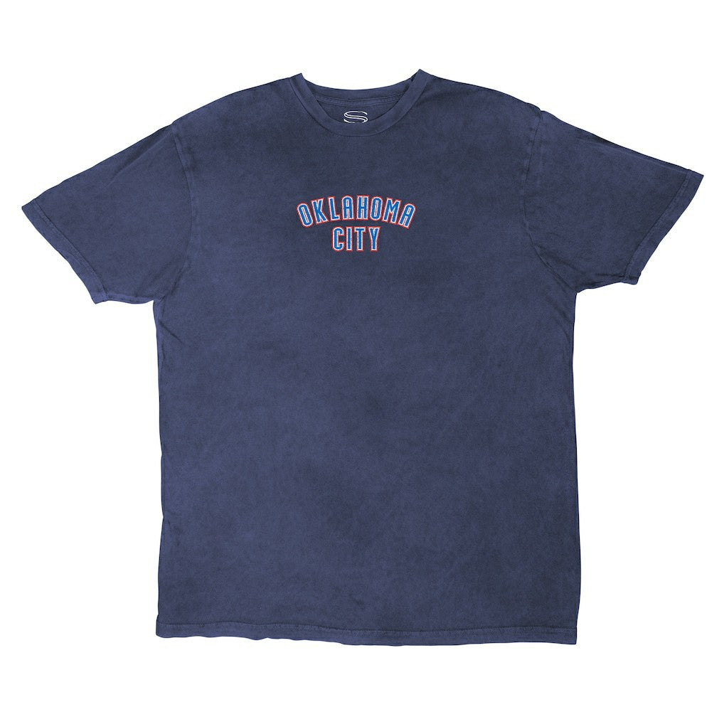 Oklahoma City Thunder Stadium Essentials Unisex Get Back Oversized Vintage Wash T-Shirt Denim