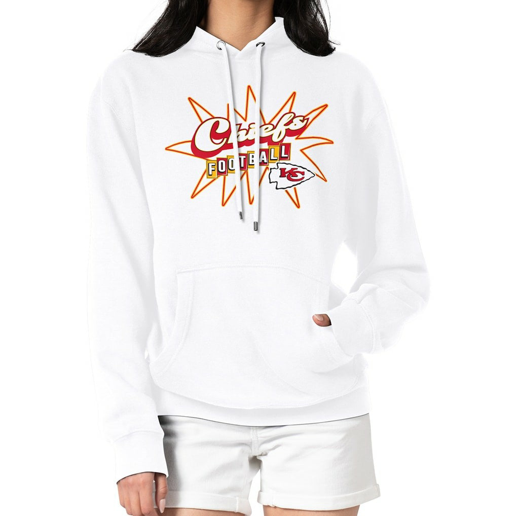 Kansas City Chiefs Starter Women's Drive-In Sign Pullover Hoodie - White Hoodies