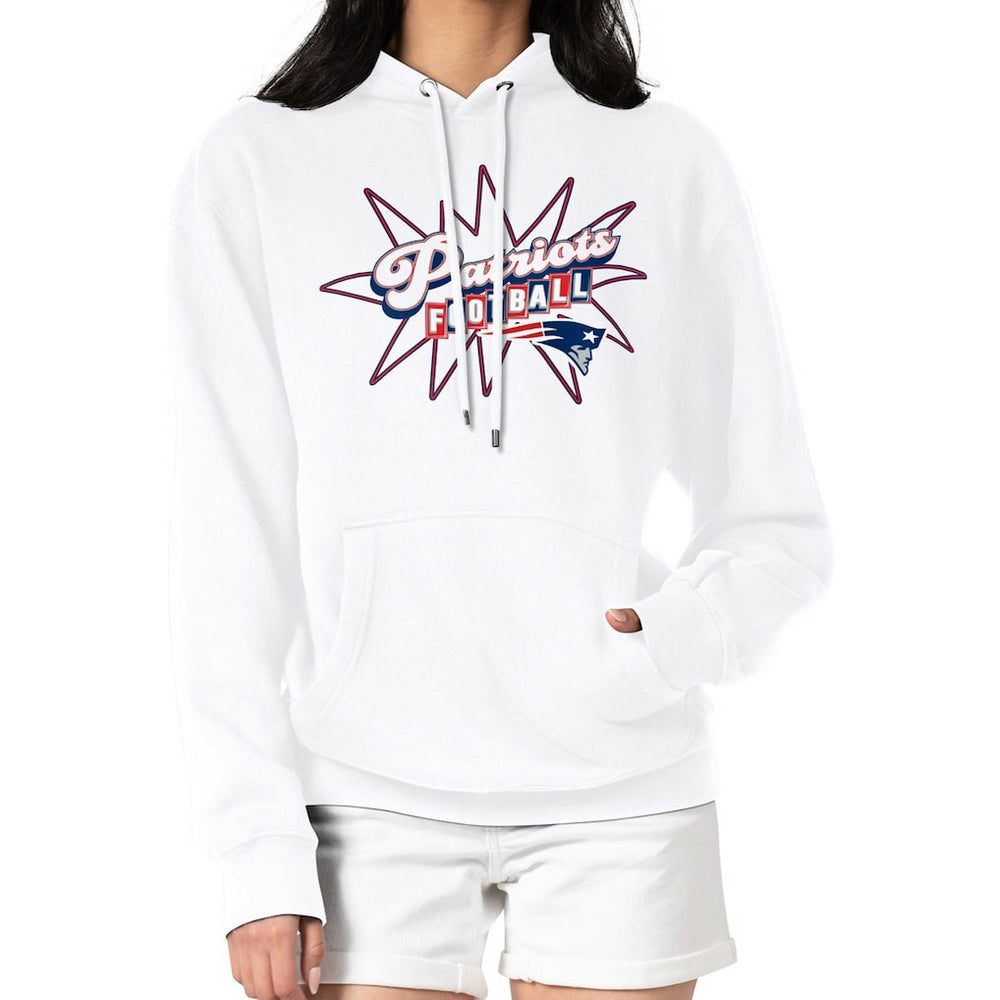 New England Patriots Starter Women's Drive-In Sign Pullover Hoodie - White Hoodies