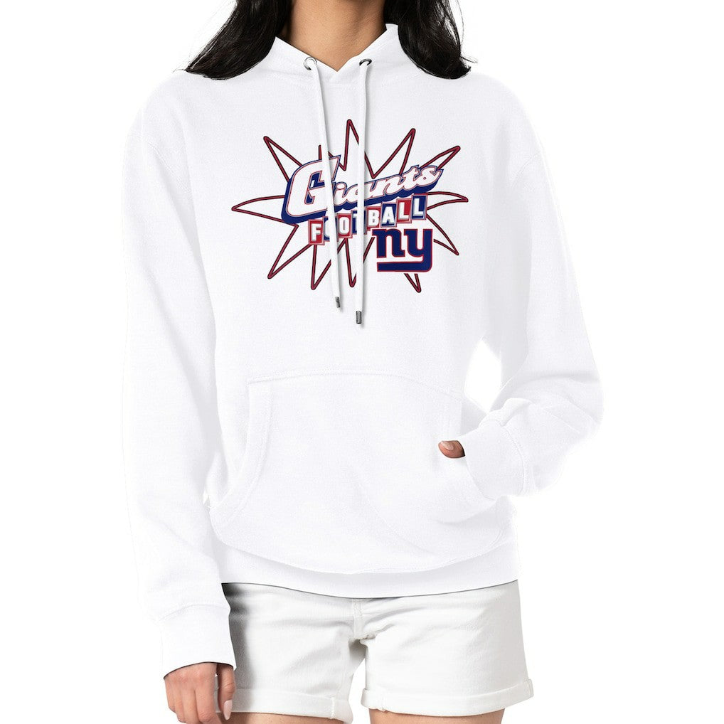 New York Giants Starter Women's Drive-In Sign Pullover Hoodie - White Hoodies