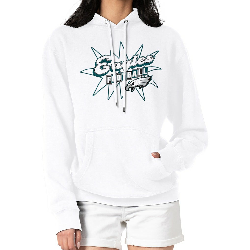 Philadelphia Eagles Starter Women's Drive-In Sign Pullover Hoodie - White Hoodies