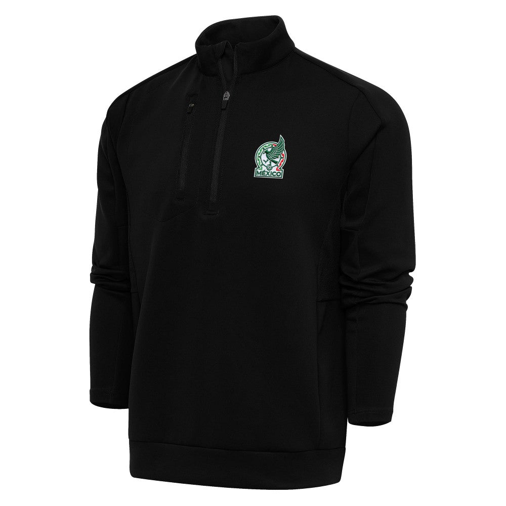 Mexico National Team Antigua Genesis Quarter-Zip Pullover Black